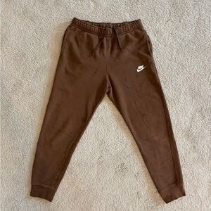 Nike Kids Brown Jogger Sweatpants with White Logo
